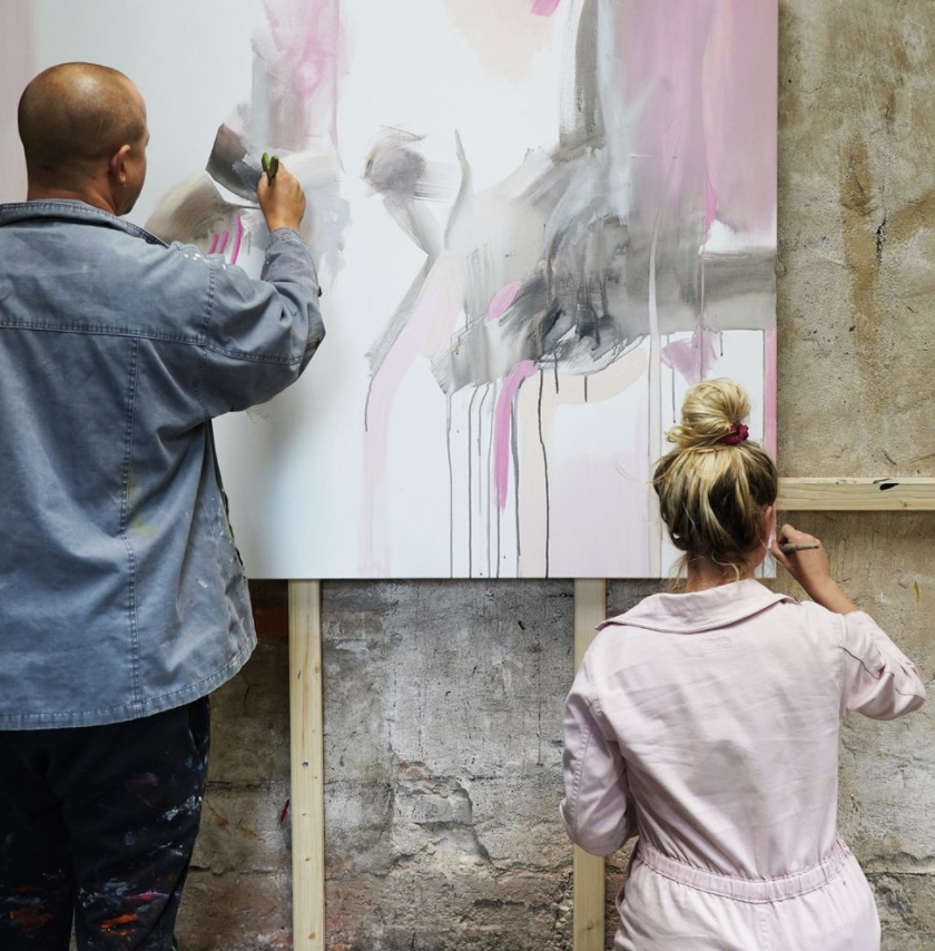 Pink und Gold Logo – Künstlerduo für Gemälde und Murals